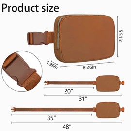 Invool Bum Bag for Women Men, Fanny Pack with Adjustable Straps Crossbody Fashion Waist Pack, Running Belt Bag for Travel Workout Cycling Hiking (Brown)