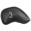Techson Golf Club Headcovers (Black, 12pcs), Waterproof Portable Iron Head
