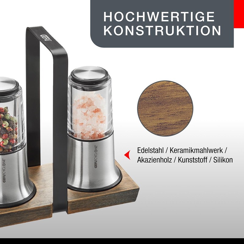 GEFU X‑PLOSION Salt & Pepper Mill Set S | CYCLONE