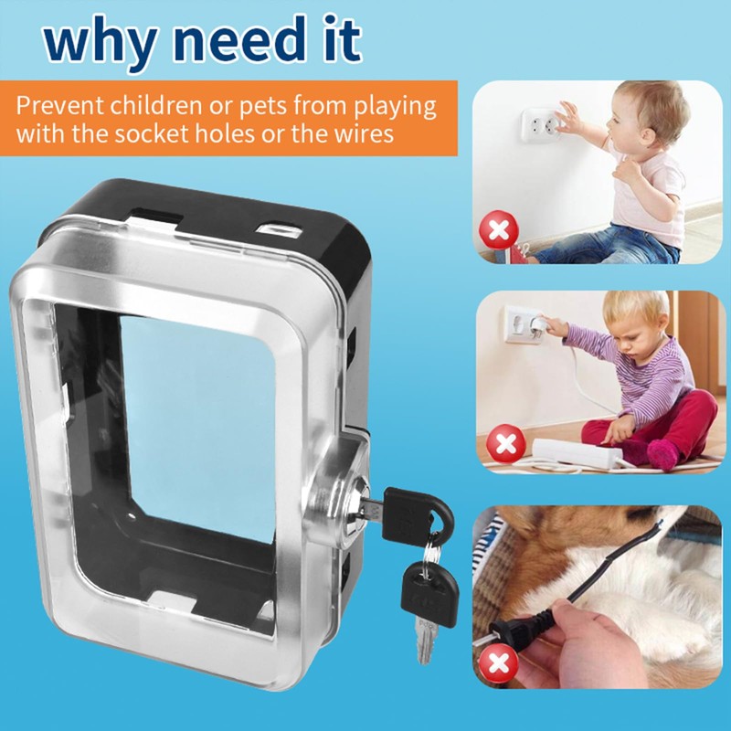 PKLIYH 2 Pack Universal Baby Safety Electrical Outlet Cover Box