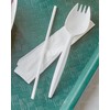 Individually Wrapped Plastic Sporks, Straw, And Napkin Kit (1000 Count)