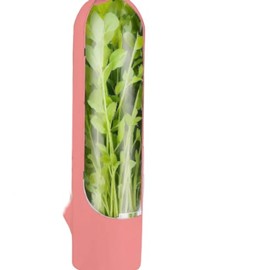 ASEANAO Herb Saver for Refrigerator, Herb Saver Pod, Fresh Herb Keeper for Cilantro, Keeps Greens Fresh for 2-3 Weeks (Pink)