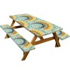 Picnic Table Cover with Bench Covers, 3 Pcs Waterproof Camping