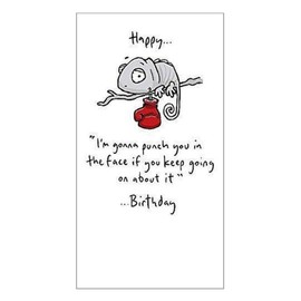 Leon the Chameleon Birthday Card - With boxing glove