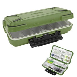 Waterproof Fishing Tackle Organizer with Double Sided Compartments for Bait, Hooks and Accessories.Thicker Plastic Case for Fly Fishing Vests, (Model C, L 39 x 39 x 4.5