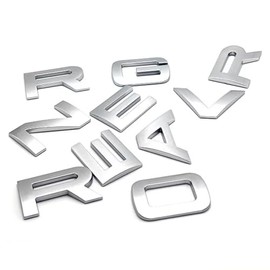 3D Raised Front Head ABS Letter Decal Emblem Tailgate Letters Rear Emblem Nameplate Sport Badge Compatible with RxxxE and RxxxR (Matte Silver)