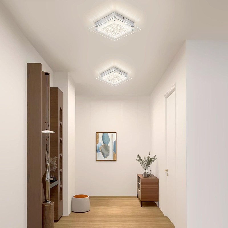 Auffel Square Flush Mount Dimmable Light Fixtures - 11IN Kitchen,