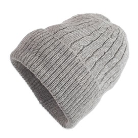 NOVICA Artisan Handmade 100% Alpaca Knit Hat Soft Smoky Grey Cable from Peru Wool Accessories Hats ' Comfy in Grey'