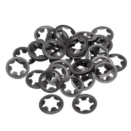 sourcing map Pack of 40 M10 Star Lock Washers 9.2 mm Inner Diameter 20 mm Outer Diameter Internal Tooth Locking Washers Press Locking Clip 65Mn Black