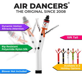 LookOurWay Air Dancers Inflatable Tube Man Attachment - 10 Feet Tall Wacky Waving Inflatable Dancing Tube Guy (Blower Not Included) - Christmas Holiday Promotion - Snowman
