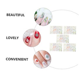 FOMIYES DIY Flower Nail Stickers 5 Sheets Water Transfer Nail Art Strips for Women Girls