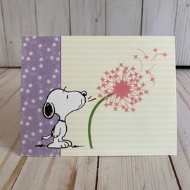 Current Snoopy Note Card Blowing Dandelion Make A Wish Peanuts Keep In Touch Blank New