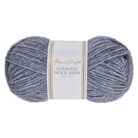Utopia Crafts Country Wool Blend Aran Yarn for Knitting and Crochet 100g (1, Denim Blue)