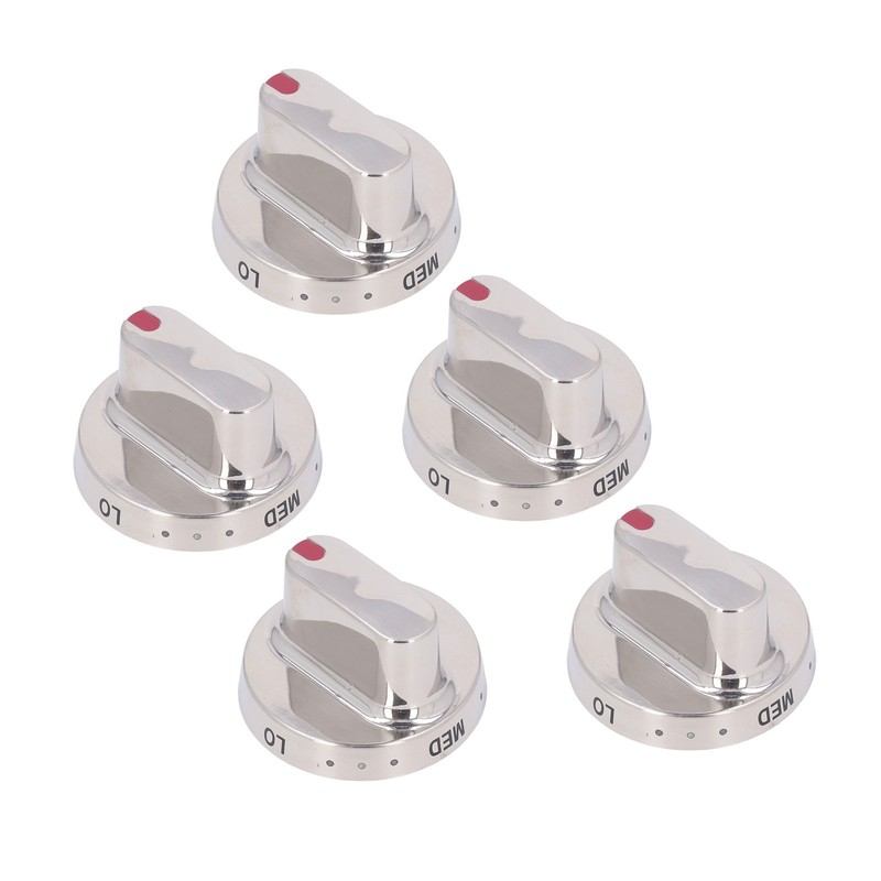 5Pcs Gas Stove Knob Cover Control Dial Knobs Stainless Steel