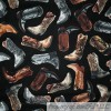 Fabric Traditions BonEful FABRIC FQ Cotton Quilt Black Red B&W