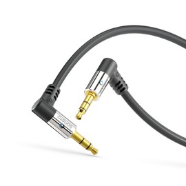 Sonero® Premium Audio Cable with 2x 90° Male / 3.5 mm Jack / 5.00 m/Gold-Plated Contacts/Black