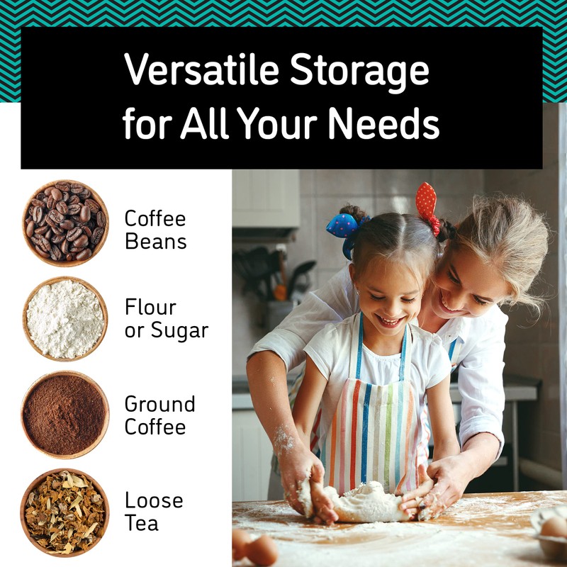 Coffee Gator Stainless Steel Coffee Grounds and Beans Container Canister