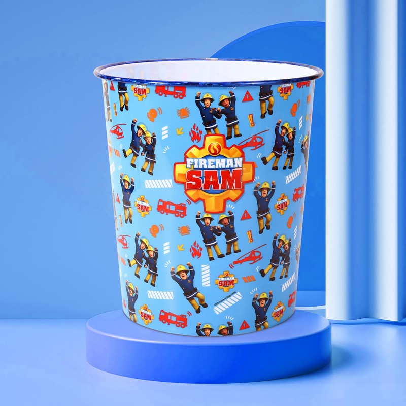 Zawadi Global Fireman Sam Kids Childrens Waste Bucket Paper Bin