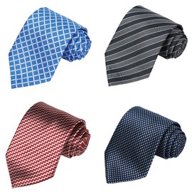 KissTies Set of 4 Extra long Ties 63'' XL Necktie Tall Tie + 1 Gift Boxes
