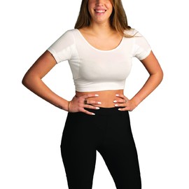 TopDry Women’s Undershirts - Sweatproof Shirts Women with Underarm Sweat Pads - White…