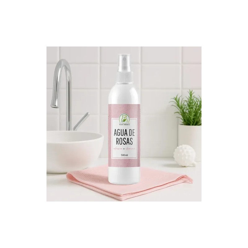 Productos Mart Mexico Tónico Agua de Rosas 500ml Hidratante Hipoalergénico