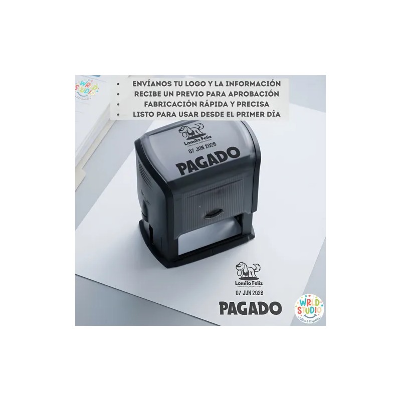 Sello Fechador Personalizado Para Empresas Y Oficinas 5x3 Cm