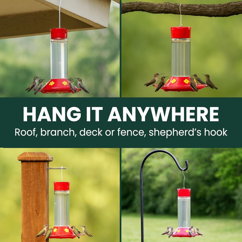 Perky-Pet 209B-1SR Glass Hummingbird Feeders for Outdoors Hanging - 30