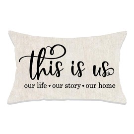 Farmhouse Throw Pillow Covers 12x20 Throw Pillow Cover for Home This is Us Decor Pillows for Bed Couch Lumbar Pillow Cover Christmas Housewarming Gifts for Women Men Friend Pillow Case Gift