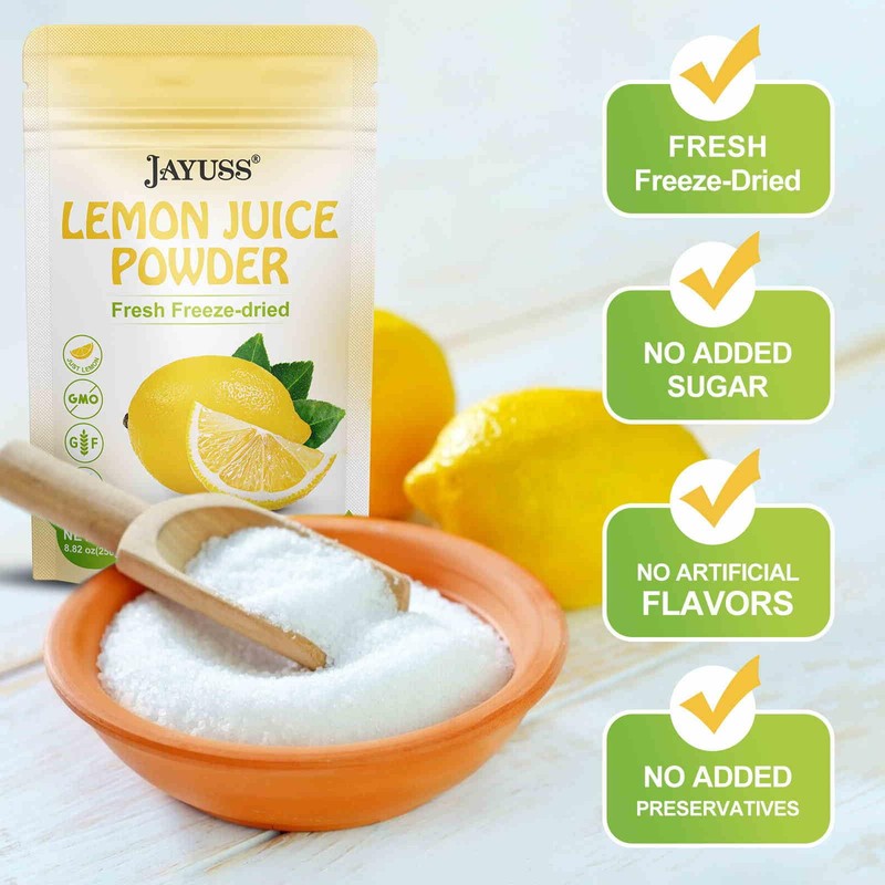 JAYUSS Lemon Juice Powder 8.82 Ounce, 100% Natural, Freeze Dried