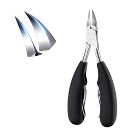 HUIKKJP 爪切り ニッパー 足の巻き爪のお手入れ 陥入爪 甘皮リッパーと爪垢取り ゾンデ付き セット 革製ケース付 男女兼用 （ブラック）