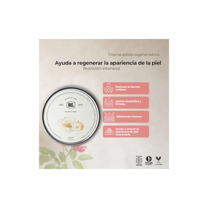 Crema Natural Regeneradora Humectacion Organica Lady