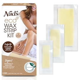 Nad's Kit de cera - Todo tipo de piel - Depilación de mujer con 8 tiras faciales, 12 corporales y 4 tiras de bikini