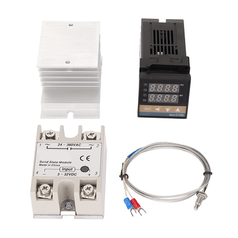 Farm Temperature Control Set 100‑240V Thermostat Type K Thermocouple Heatsink