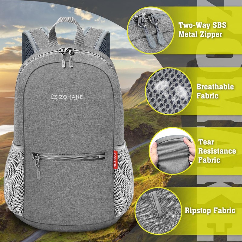 ZOMAKE 10L Lightweight Packable Hiking Backpack - Small Travel Hiking