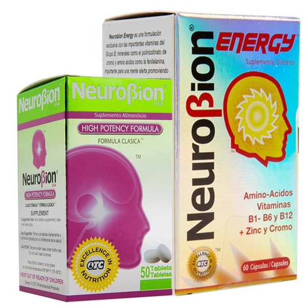 Neurobion energy + Neurobion high potency dietary supplement special blend of amino acids, vitamins b1- b6- & b12 + zinc