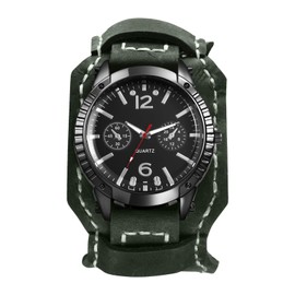 ロックパンク 腕時計 メンズ 本革ベルト アナログ表示: スポーツウォッチ 防水 レザーブレスレット クォーツ時計 メンズウォッチ ファッションアクセサリー - ハロウィン 誕生日 父の日 バレンタインデー クリスマス プレゼント