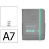 Antartik A7 Smooth Grey and Turquoise Hardback Notebook with Elastic