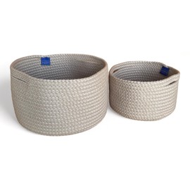 Casa Porto Manufaktur Basket Made of Upcycled Textile Fibres - Handmade, Diameter 21, Height 11 cm, Colour Camel, Storage Basket in Playroom, Bathroom, Living Room and More
