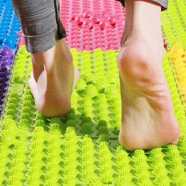 YOBEYI Foot Massage Mat Acupressure Mat Foot Reflexology Walking Toe Plate Massage Pad Bathroom Mat Yoga Mat Anti-Slip Mat Outdoor Game 2 PCS (Green)