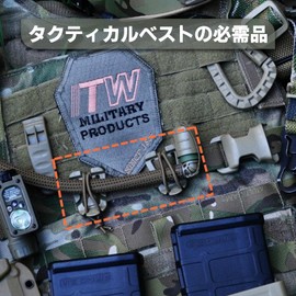 BaraRose Rucksack, String Bundling, Buckle Clip, For Outdoor Use, Backpack, Loops, Belt Clip, Stopper, Backpack, Bag, Luggage, Hard Plastic, High Strength, Belt, Elastic Cord, High Strength, Black