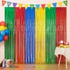 Party Foil Fringe Curtains 2 Pack Metallic Tinsel Backdrop for