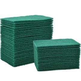 Jetec Scrub Pads Scouring Pads Sponge Dish Scrubber Scouring Cleaning Non Scratch for Kitchen Dishes Cleaning(Green,40 Pieces)