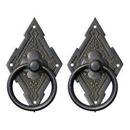 Nesha Design Components Eastlake Style Ring Pulls for Cabinets and Drawers Antique Finish 2 Pack