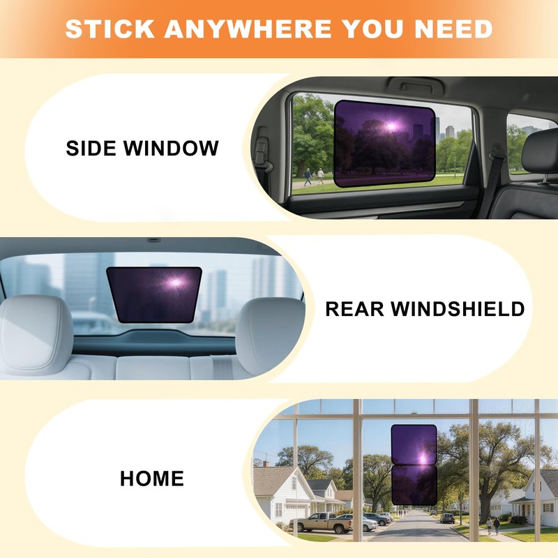 KOCZIL Car Window Shades - Static Cling Sun & Glare