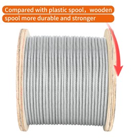 Wire Rope, Vinyl Coated Aircraft Cable, 250-Feet-by-1/8-Inch Thru 3/16-Inch