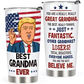 Grandma Gifts for Grandma from Granddaughter Grandson Grandchildren - Best Grandma Ever Gifts, Funny Grandma Christmas Birthday Gifts, Great Grandma Grandmother Gift, 20 OZ Grandma Coffee Tumbler Cup
