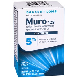 Muro 128 5% Sodium Chloride Hypertonicity Ophthalmic Ointment, from Bausch + Lomb, 2 x 0.125 Oz (7 g Total)