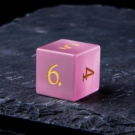 Pink Cat's Eye Crystal DND Dice Set 7 PCS Gemstone Suitable for Dungeons and Dragons D & D RPG Games