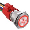 APIELE 19mm Latching Push Button Switch 3/4" 12V Power Symbol