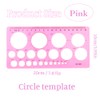 LOKUNN Circle Template for Drawing, Pink Ruler Quilling Tool, Round